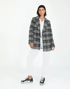 ABRIGO AMERICANA · BLANCO Y NEGRO