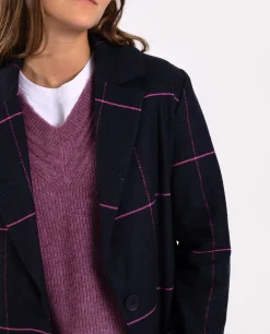 ABRIGO REUNITED · AZUL Y FUCSIA