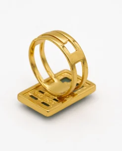 ANILLO BALANCE GREEN · BAÑO ORO