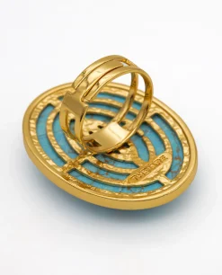 ANILLO CHARM TURQUOISE · BAÑO ORO