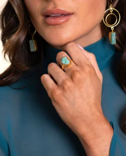 ANILLO HOPE AMAZONITE · BAÑO ORO