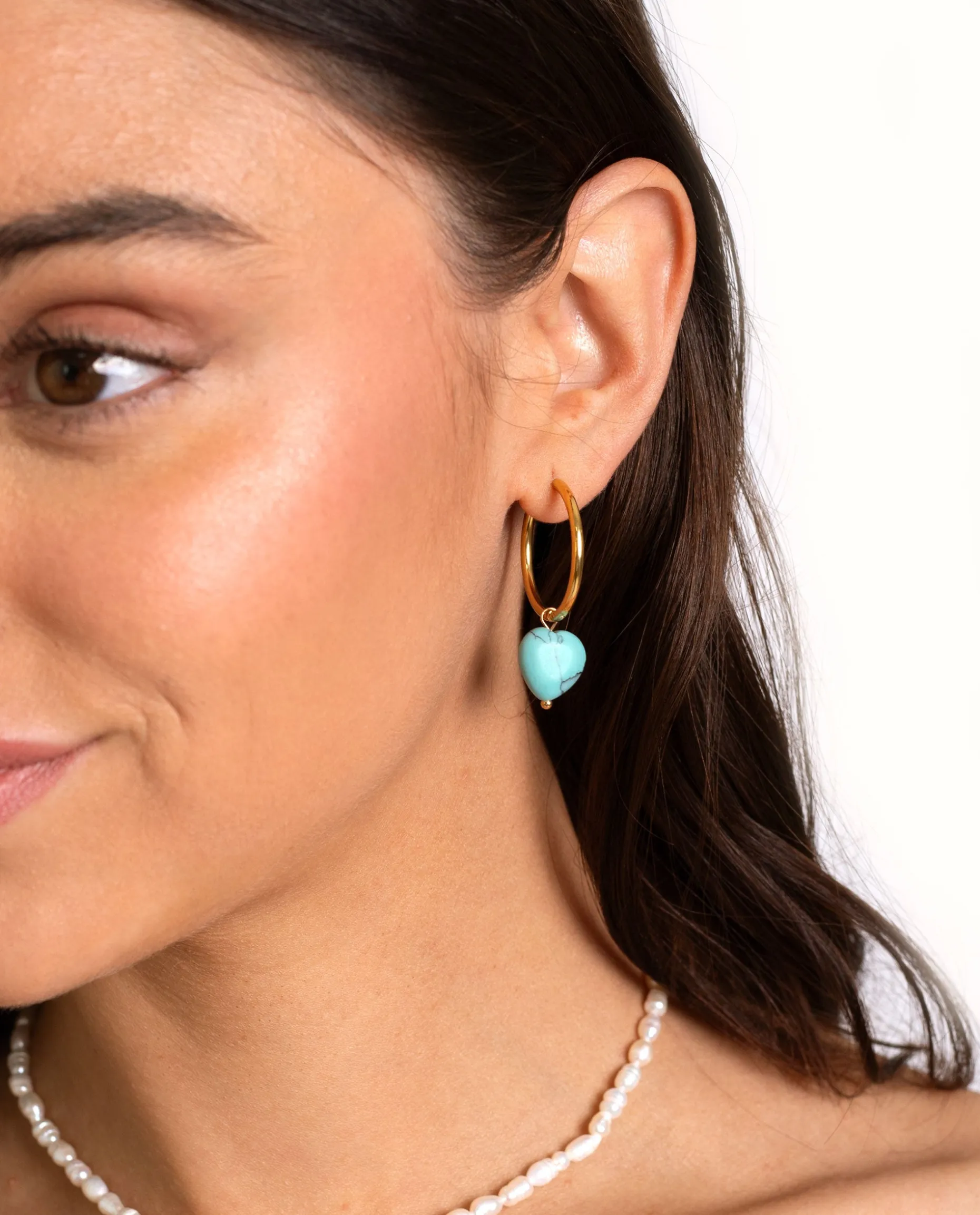 AROS HEART TURQUOISE · ACERO BAÑO ORO