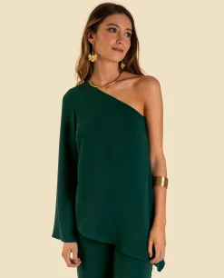 BLUSA MRS. OLMOS · VERDE BOTELLA