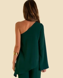 BLUSA MRS. OLMOS · VERDE BOTELLA