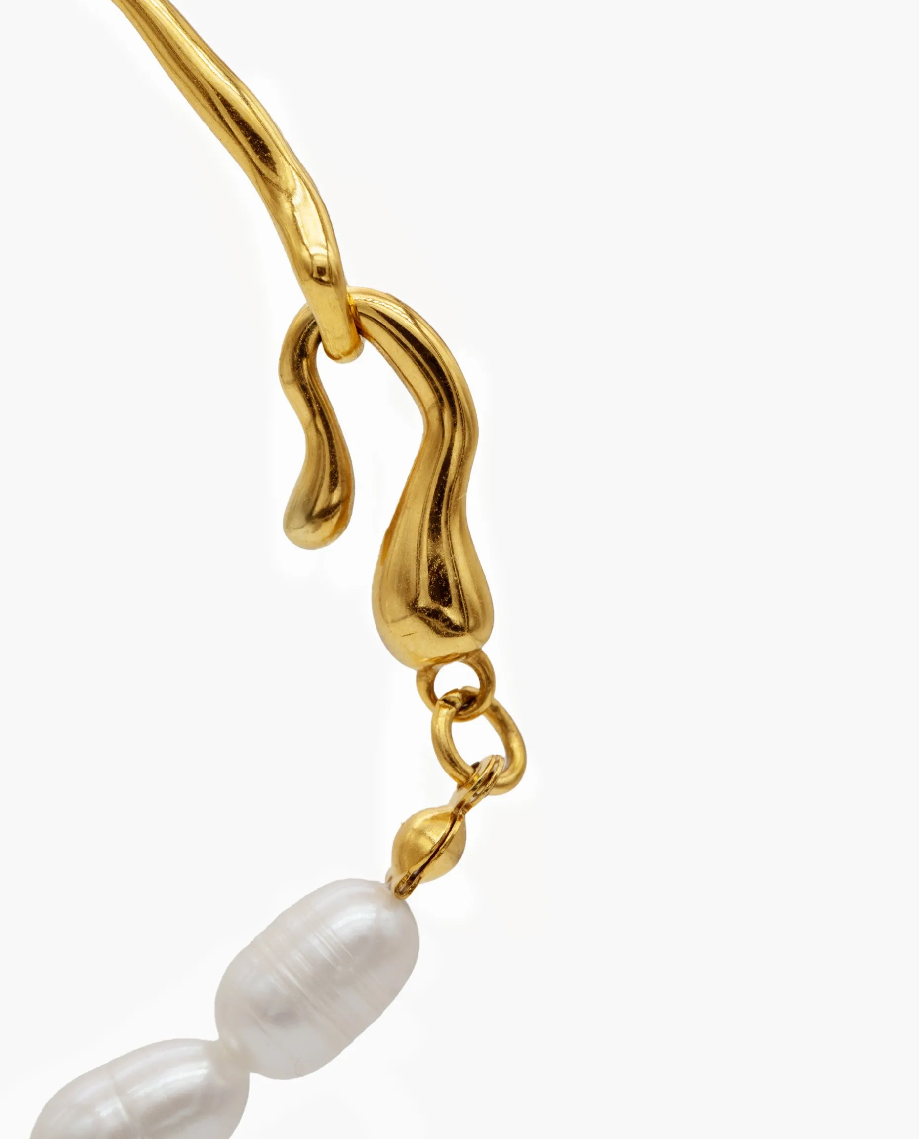 BRAZALETE CANE PEARLS · ACERO BAÑO ORO