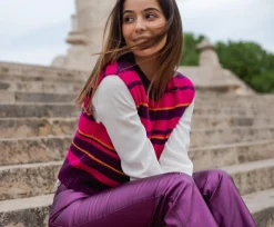 CHALECO COOL WINTER · MORADO Y NARANJA