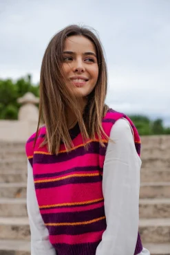 CHALECO COOL WINTER · MORADO Y NARANJA