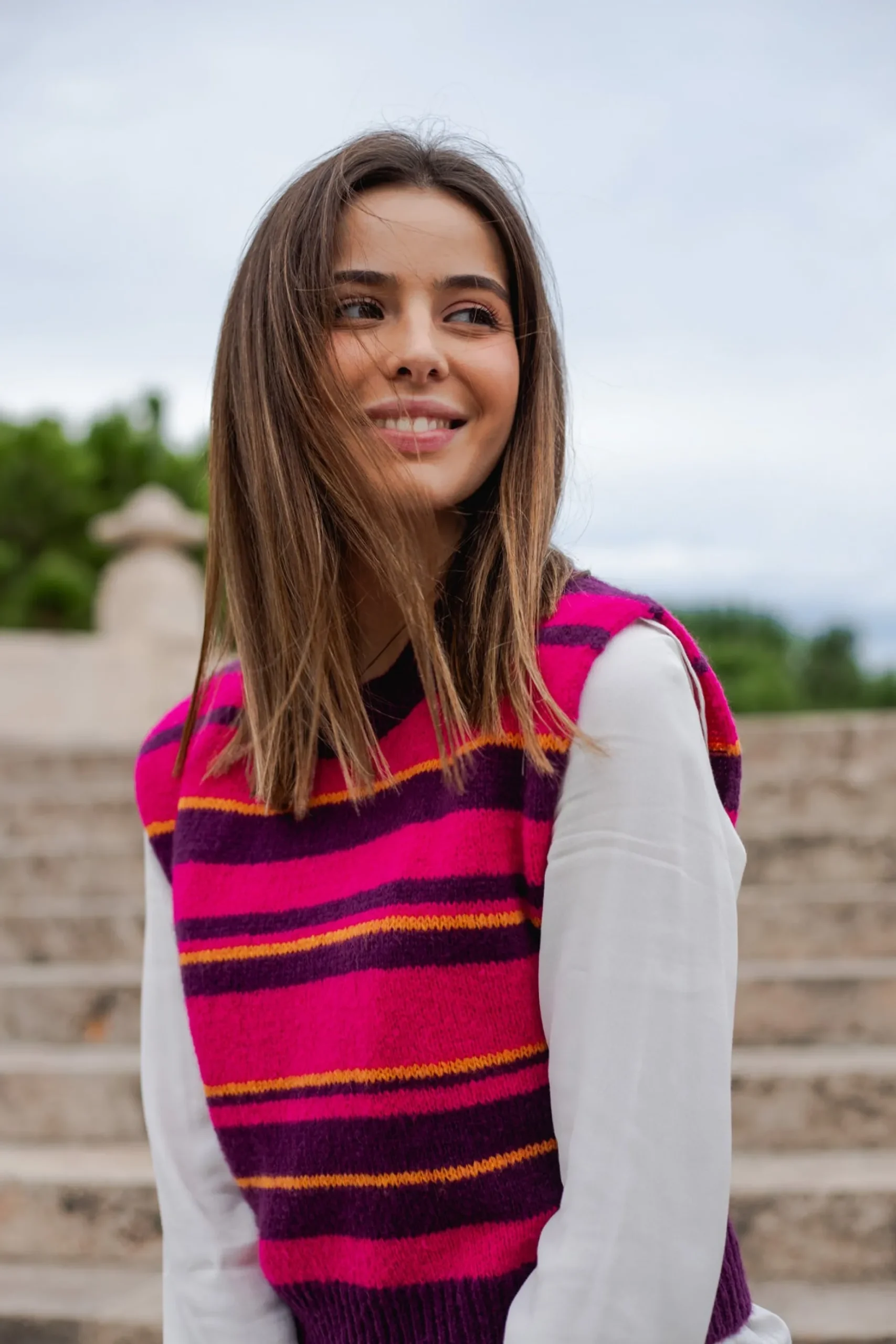 CHALECO COOL WINTER · MORADO Y NARANJA