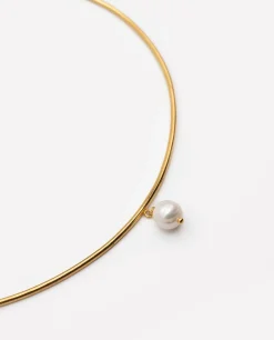 CHOKER SINGLE PEARL · BAÑO ORO