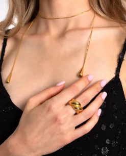 COLLAR RAIN · ACERO BAÑO ORO