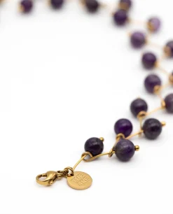 COLLAR ZIGY AMETHYST · ACERO BAÑO ORO