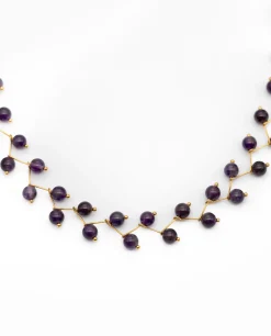 COLLAR ZIGY AMETHYST · ACERO BAÑO ORO