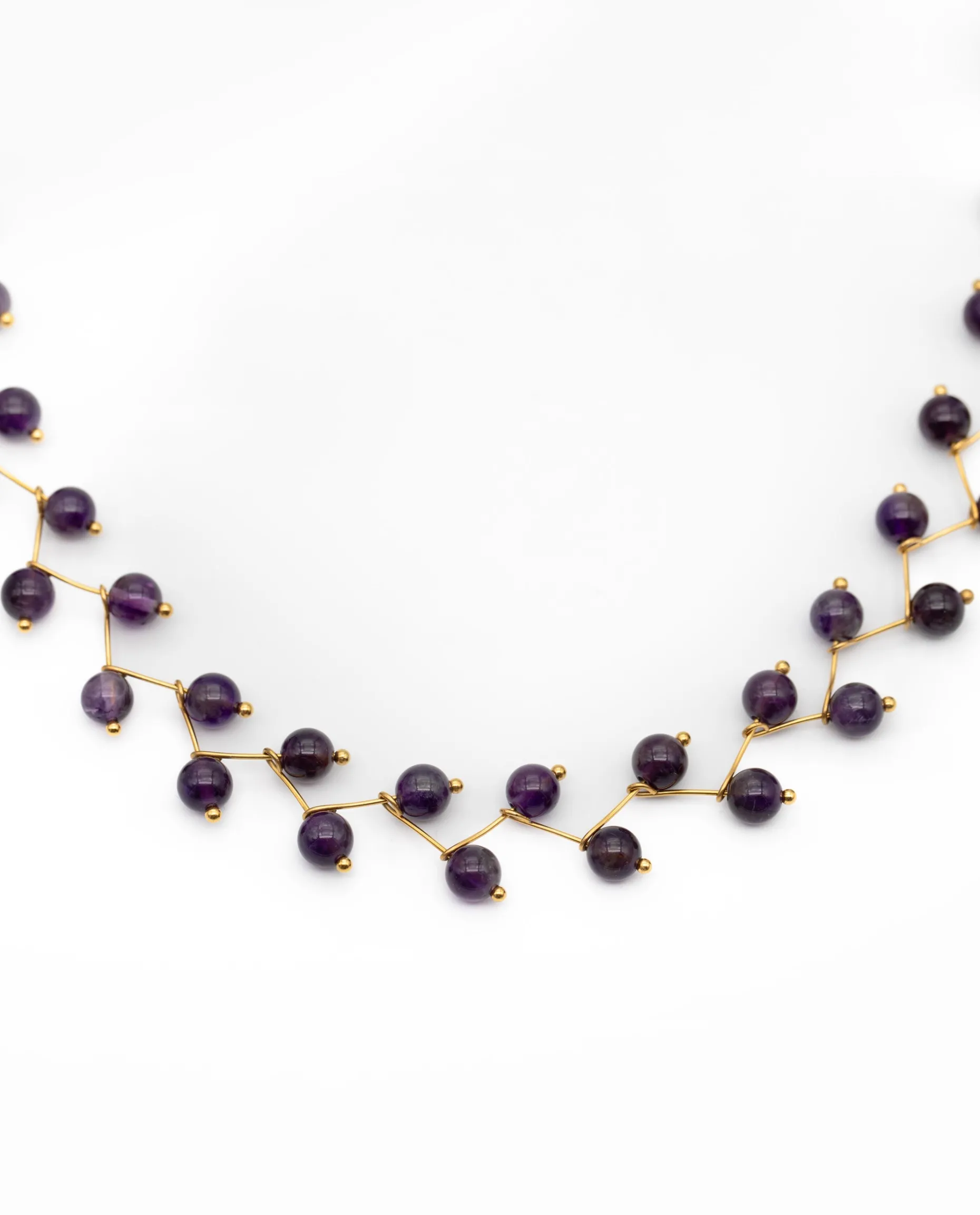 COLLAR ZIGY AMETHYST · ACERO BAÑO ORO