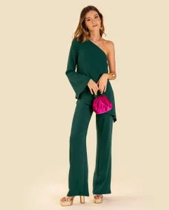 PANTALÓN MRS. OLMOS · VERDE BOTELLA