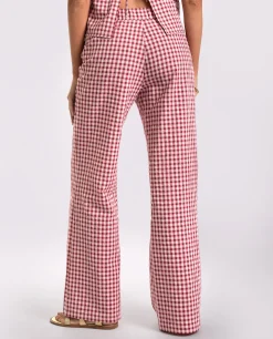 PANTALÓN RITA · BURDEOS Y ROSA