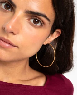 PENDIENTES ARO LIA L · BAÑO ORO