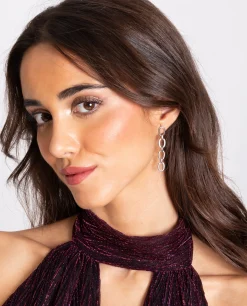 PENDIENTES DANGLE CHAIN · PLATA