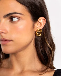 PENDIENTES ELI · ACERO BAÑO ORO