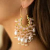 PENDIENTES ORTHENSIA · DORADO Y ROSA