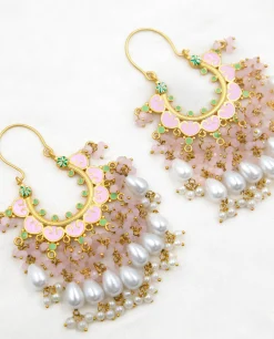 PENDIENTES ORTHENSIA · DORADO Y ROSA