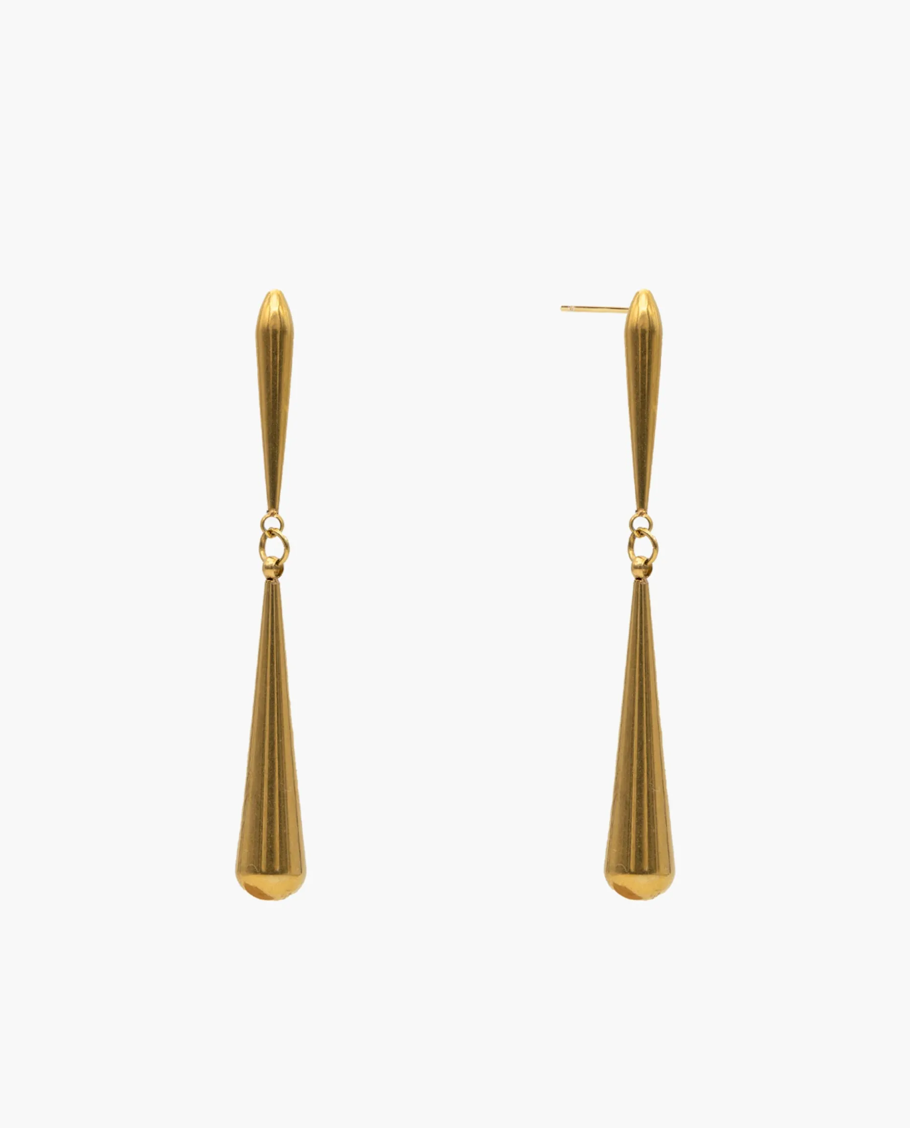 PENDIENTES RAIN S · ACERO BAÑO ORO