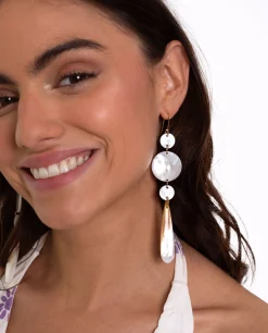 PENDIENTES SHAPES NÁCAR · BAÑO ORO