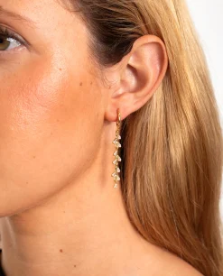 PENDIENTES SHINY LEAVES · PLATA BAÑO ORO