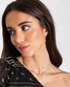 PENDIENTES SHINY NIGHT · PLATA BAÑO ORO