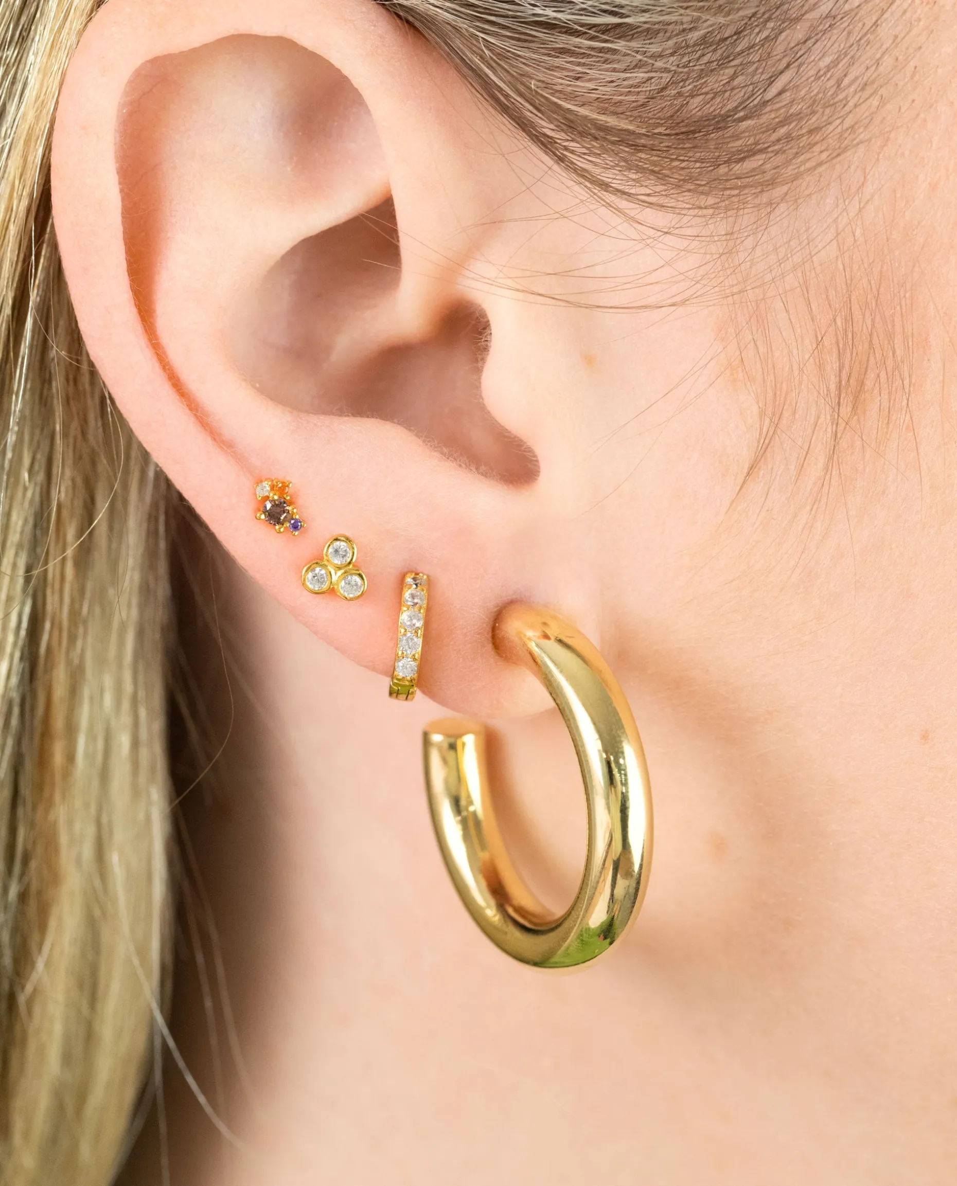 PIERCING SHINY COLORS · PLATA BAÑO ORO