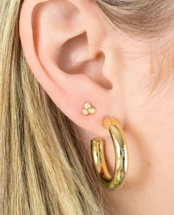 PIERCING TRIO SPARK · PLATA BAÑO ORO