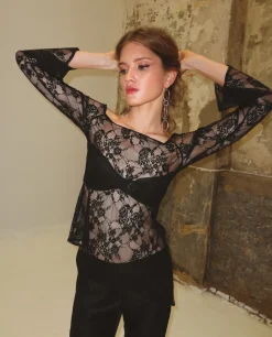 TOP LACE GRACE · NEGRO