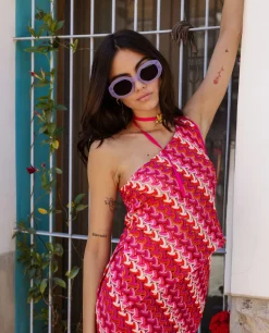 TOP MARIANA · ROJO Y FUCSIA