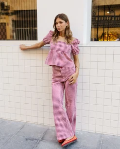 TOP RITA · BURDEOS Y ROSA