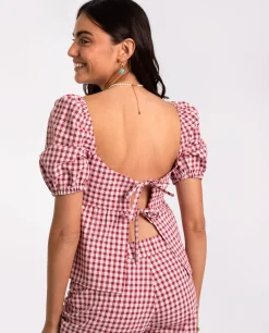 TOP RITA · BURDEOS Y ROSA