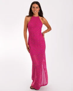 VESTIDO CASCAIS · FUCSIA Y BURDEOS