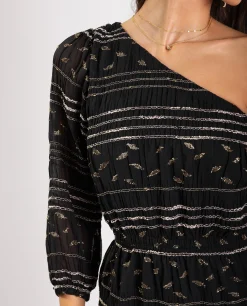 VESTIDO MAKE A WISH · NEGRO Y DORADO