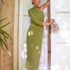 VESTIDO MRS. DE ROJAS · VERDE OLIVA