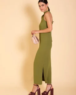 VESTIDO MRS. DE ROJAS · VERDE OLIVA