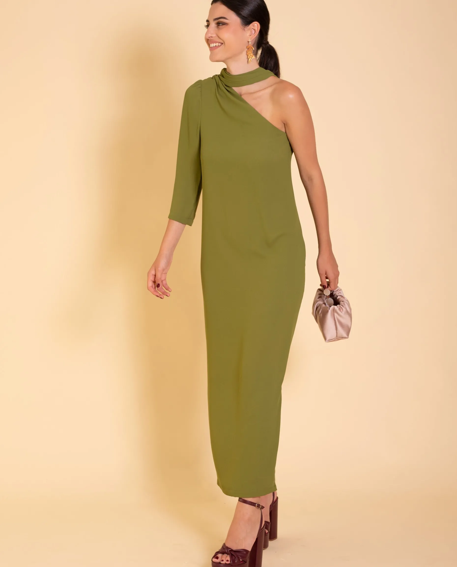 VESTIDO MRS. DE ROJAS · VERDE OLIVA