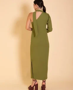 VESTIDO MRS. DE ROJAS · VERDE OLIVA