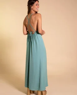 VESTIDO MRS. MIDDEN · VERDE EMPOLVADO