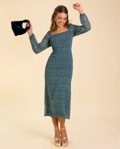 VESTIDO MRS. NOGUERA · VERDE AGUA
