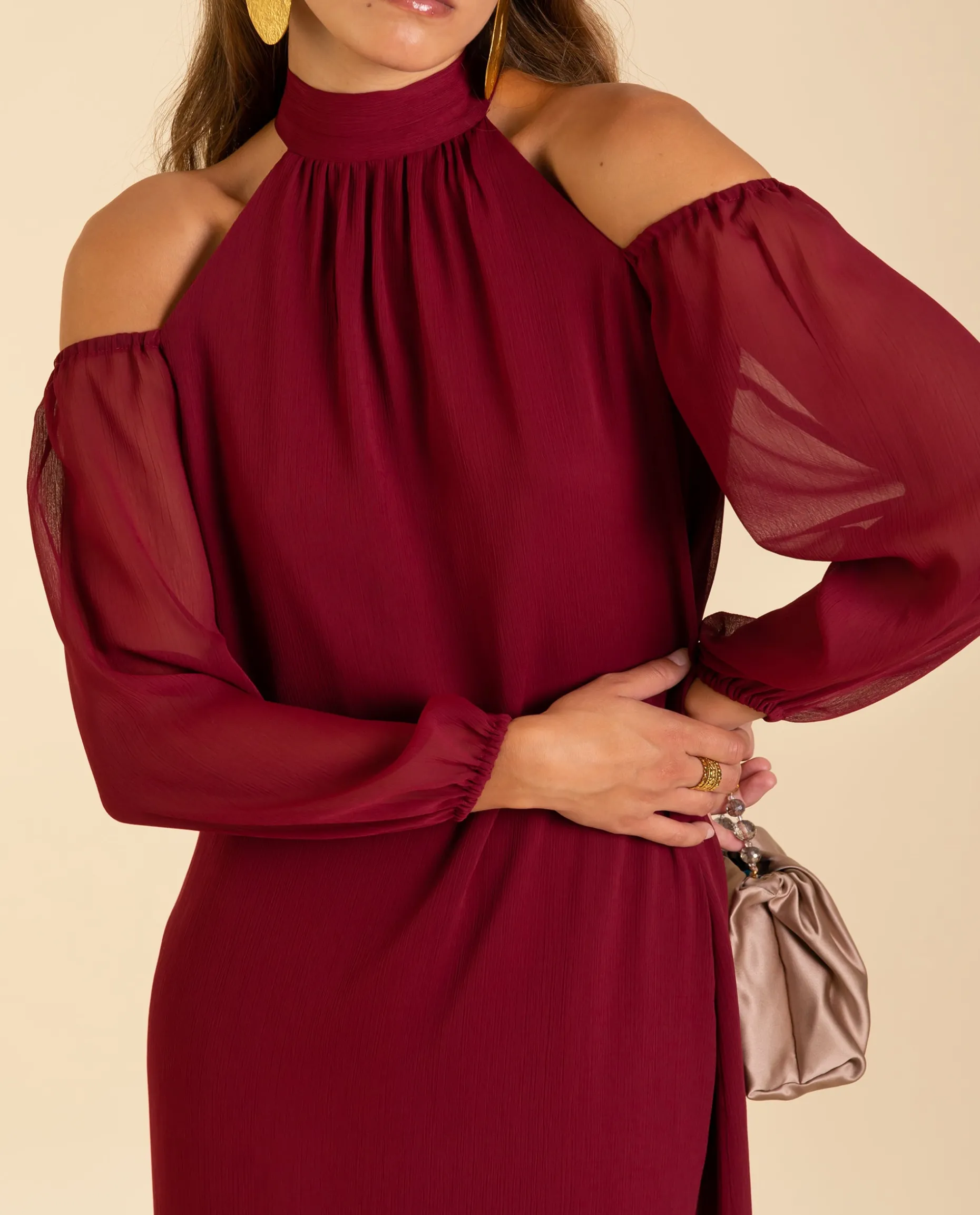 VESTIDO MRS. VALVERDE · BURDEOS