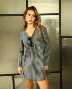 VESTIDO NEXT STOP · AZUL Y NEGRO