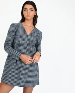 VESTIDO NEXT STOP · AZUL Y NEGRO