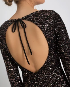 VESTIDO WE BOTH KNOW · NEGRO Y DORADO